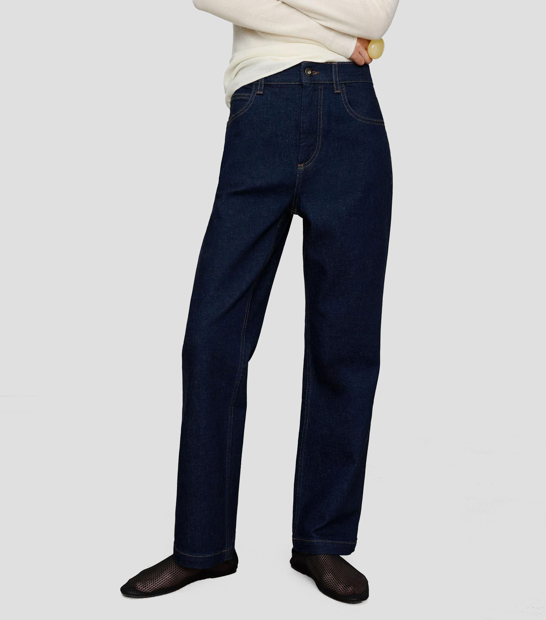 Jeans de corte Recto Azul marino Mujer